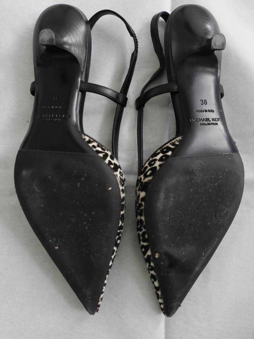 Michael Kors Collection Leopard Print Slingback Pointed Toe Heels - Picture 2 of 4